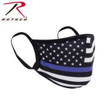 Thin Blue Line Flag Reusable 3-Layer Polyester Face Mask