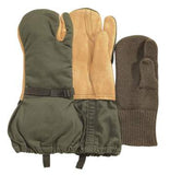 Used G.I. Surplus Leather Trigger Finger Mittens w/ Liner