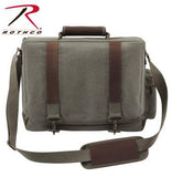 Vintage Canvas Pathfinder Laptop Bag With Leather Accents