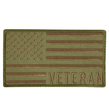 Veteran US Flag Patch - Coyote Brown