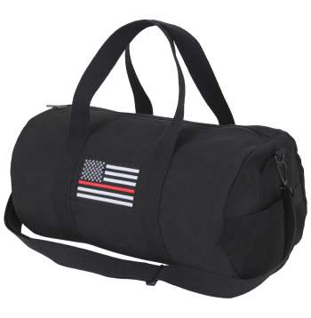 Thin Red Line Canvas Shoulder Duffle Bag - 19 Inch