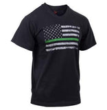 Thin Green Line Distressed Flag T-Shirt