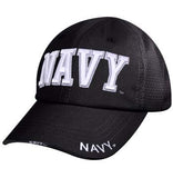 Navy Mesh Back Tactical Cap - Black