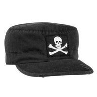 Vintage Military Fatigue Cap With Jolly Roger