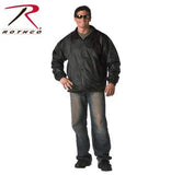 Black Reversible Fleece-Lined Nylon Jacket