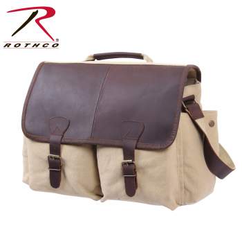 Vintage Leather Flap Messenger Bag