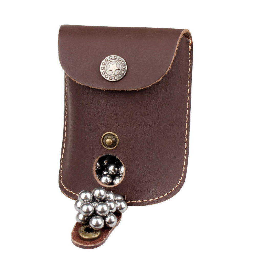SLING SHOT POUCH- BROWN LEATHER